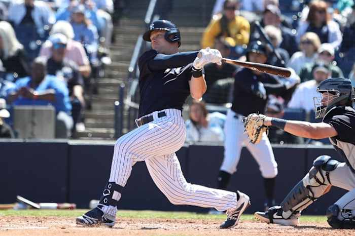 Yankees outfielder Trey Amburgey in spring training